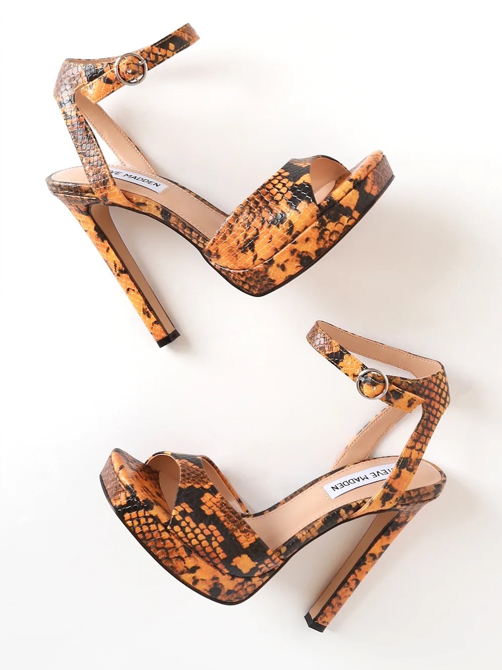 🆕 Steve Madden Luv Yellow Snake Platform Heels